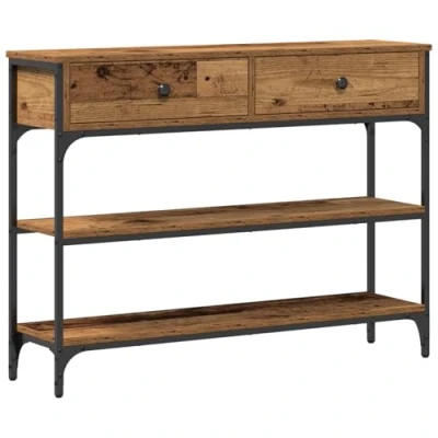Afbeelding van vidaXL Console Tafel Oud Hout en Metaal Medium Minimalistisch
