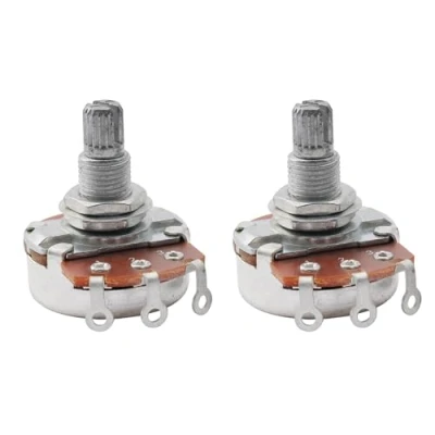Afbeelding van Musiclily Metrisch 18mm B250k Pot Split Shaft Lineaire Potmeter voor Elektrische Gitaar en Basgitaar(2 Stuks)