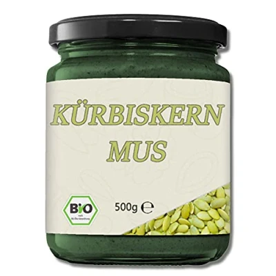 Afbeelding van Mynatura Pompoen met pompoenpitten, geperst, mos, beleg, broodbeleg, muesli opping, bakken, in glas (2 x 500 g)
