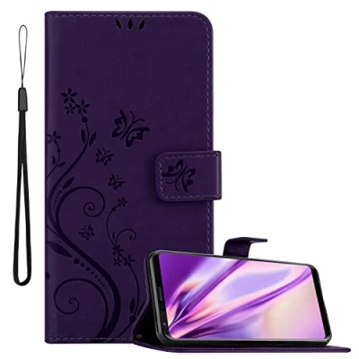 Afbeelding van Cadorabo Hoesje geschikt voor LG V30 / V30+ V30S V30S+ in Bloemen DONKER PAARS Beschermhoes Case Cover