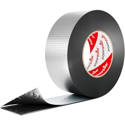 Afbeelding van Poppstar Alu Butyl Tape (10 m x 50 mm 1,5 mm) Aluminium Afdichtband Zelfklevend Zwart