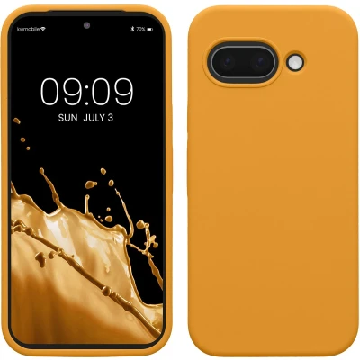 Afbeelding van kwmobile telefoonhoesje geschikt voor Google Pixel 9a Hoesje met siliconen coating Smartphone case in mango