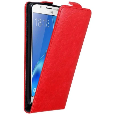 Afbeelding van Cadorabo Hoesje geschikt voor Samsung Galaxy J5 2016 in APPEL ROOD Beschermhoes flip design Case Cover met magnetische sluiting