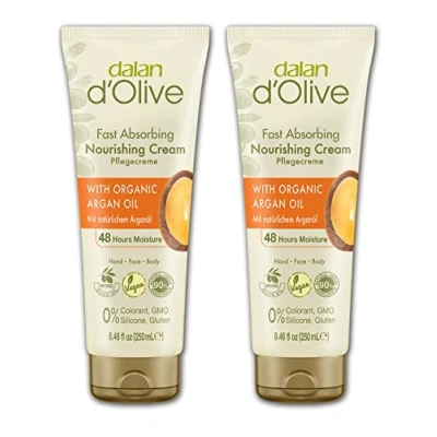 Afbeelding van Dalan d&#039;Olive arganolie verzorgingscrème 250 ml tube set van 2