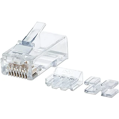 Afbeelding van Intellinet Kabel verpakking van 80 stuks Cat6A modulaire RJ45 stekkers Pro Line UTP 3 voudige klem voor mass