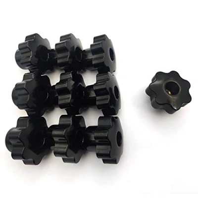 Afbeelding van 10 stuks stergreepmoer M8, sterschroef, binnendraad klemknop, stervorm kop knop handgreep hand voor gereedschapsmachine zwart