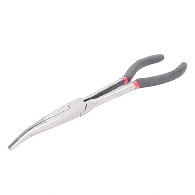Afbeelding van Tang met verlengde handgreep, 11 inch 280 mm punttang, 25 graden gebogen punttang voor draaibank en draaien industrieel hardwaregereedschap