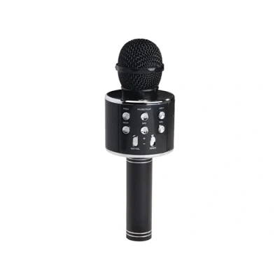 Afbeelding van Denver Karaoke Microfoon Bluetooth Draadloos Set Ingebouwde Speaker AUX MicroSD KMS20 Zwart