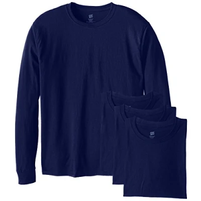 Afbeelding van Hanes ComfortSoft Longsleeve herenshirt met lange mouwen, verpakking van 4 stuks