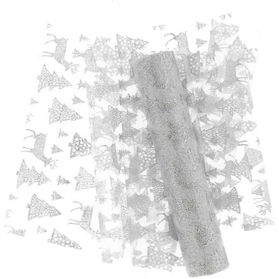 Afbeelding van Unique Living Decofabric Glitter Forest 28x300cm Silver
