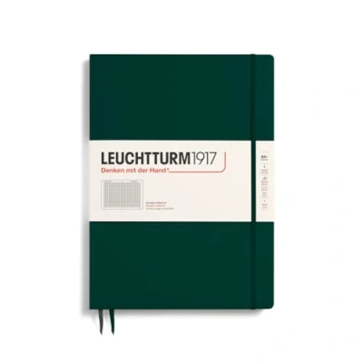 Afbeelding van LEUCHTTURM1917 370274 notitieboek Master Slim (A4+), hardcover, 123 genummerde pagina&#039;s, Forest Green, met ruitjes