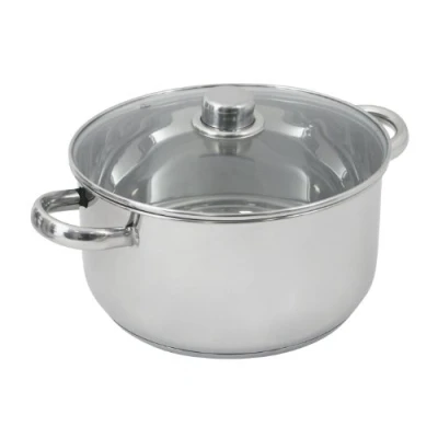 Afbeelding van Crealys 502388 soeppan met glazen deksel, roestvrij staal, 10 l, 28 cm diameter