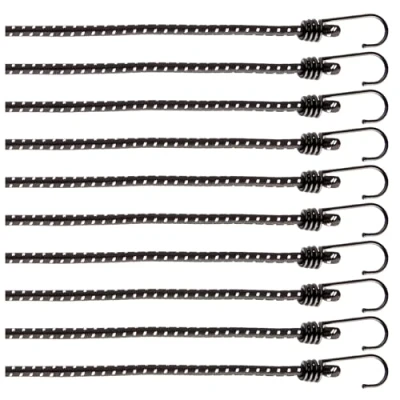 Afbeelding van COM FOUR® 10 delige set rubberen spanbanden met reflecterende strepen bagagespanbanden expander haken voor het vastzetten van lading