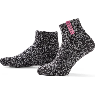 Afbeelding van SOXS® Wollen sokken SOX3726 Donkergrijs Enkelhoogte Maat 37 41 Antislip Cashmere mist label