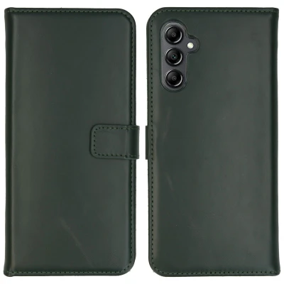Afbeelding van Samsung Galaxy A14 (5G) Hoesje Echt leder Selencia Bookcase Groen Telefoonhoesje