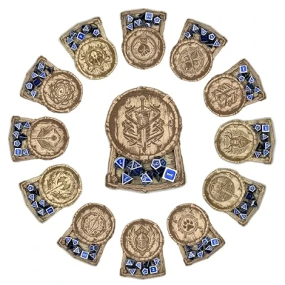 Afbeelding van D&amp;D Class Onderzetter, hout, lasergegraveerd, met kubushouder, DND klassen voor Dungeons en Dragons fans (Monk)