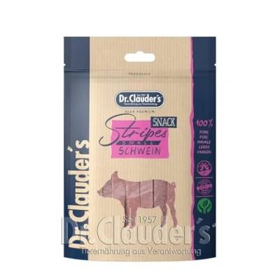 Afbeelding van Dr Clauder Hondensnack Stripes Small 80g Varkensvlees