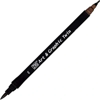 Afbeelding van ZIG Art &amp; Graphic Twin Tip brush marker Dark Brown