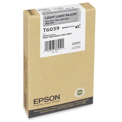 Afbeelding van Epson T6039 (C13T603940) Inktcartridge licht zwart