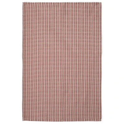 Afbeelding van Audo Copenhagen Troides Theedoek Set Van 2 Burnt Sienna/wit