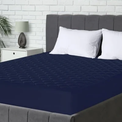 Afbeelding van Utopia Bedding Gewatteerde Ingerichte Matrasbeschermer 160x200cm, Matrashoezen met diepe zakken tot 30 cm, superzachte Matrasdekken rondom elastiek heeft, niet waterdicht (Marine)