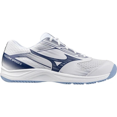 Afbeelding van Mizuno Cyclone Speed 5 Volleybalschoenen, Heren, Maat: 43, White/blue Textiel/ synthetisch
