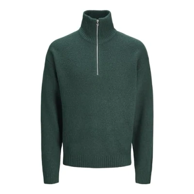 Afbeelding van Jack &amp; Jones Jorollie HALF ZIP Trui, Heren, Maat: Small, Sea moss