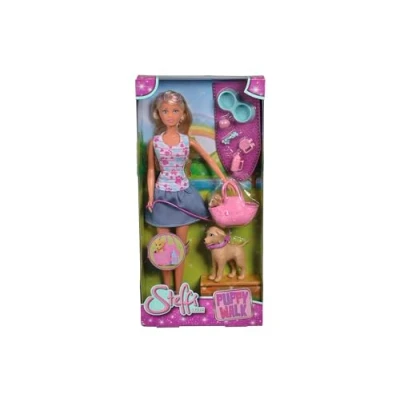 Afbeelding van Simba pop Steffi Love Puppy Walk junior 29 cm roze 9 delig