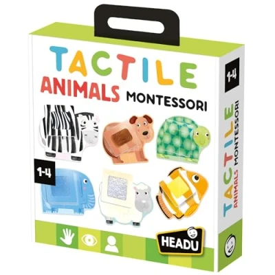 Afbeelding van Headu IT20188 Tactiele Animals Montessori, Dierenpuzzel 1 4 jaar, meerkleurig, large