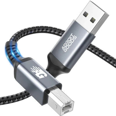 Afbeelding van AdroitGoods Usb A Naar B Kabel Printerkabel 2 Meter Grijs