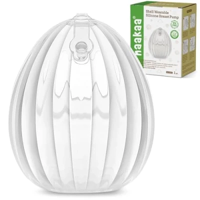 Afbeelding van haakaa Draagbare borstkolf, siliconen omhulsel borstkolf handsfree passieve moedermelk verzamelaarschild voor pasgeborenen, borstvoeding, 120 ml 1 st