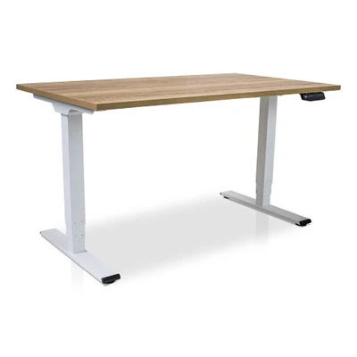 Afbeelding van MRC COMFORT elektrisch ARBO zit sta bureau 140x80cm wit robuust eiken