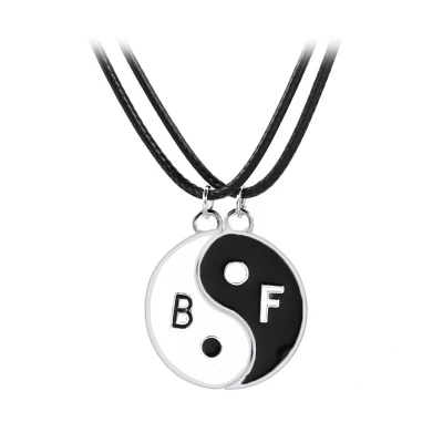 Afbeelding van Bixorp Friends BFF Ketting voor 2 met Yin Yang helften &quot;Best Friends&quot; Vriendschapsketting Meisjes Best Vriendschap Cadeau Twee