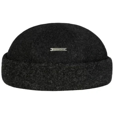 Afbeelding van Stetson Sparr Mélange Dockermuts Heren Made in the EU fleece voering wintermuts met omslag Dockermutsen voor Herfst/Winter XL (60 61 cm) antraciet