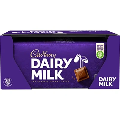 Afbeelding van Cadbury Dairy Milk Chocolade romige melkchocolade heerlijk snoep met een zoete, volle smaak Milk, 17 x 180 g