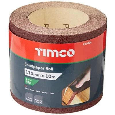 Afbeelding van TIMCO 60 Grit Schuurpapier Roll Rood 115mm x 10m
