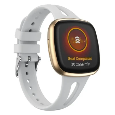 Afbeelding van Fitbit Versa 3 &amp; 4 / Sense 1 2 Sportbandje druppel design Small Grijs