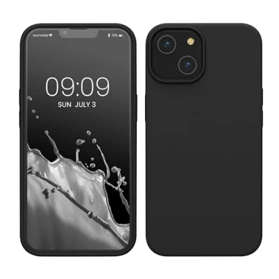 Afbeelding van kwmobile telefoonhoesje geschikt voor Apple iPhone 14 Hoesje met siliconen coating Smartphone case in mat zwart