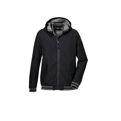 Afbeelding van killtec jongens Functioneel jack is waterdicht/regenjack met capuchon KOS 153 BYS JCKT, schwarz, 128, 43004 000