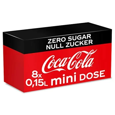 Afbeelding van Coca Cola Zero Sugar, cafeïnehoudende frisdrank in stijlvolle mini blikjes met originele smaak, 3 x 8 150 ml blik