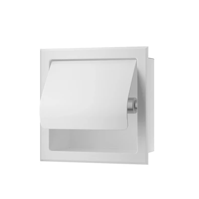 Afbeelding van Toiletrolhouder Inbouw Wiesbaden Rocko Met Klep Mat Wit