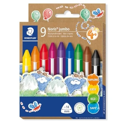 Afbeelding van Noris super jumbo waskrijt set 9 st