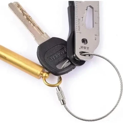 Afbeelding van Finnacle &quot;RVS Sleutelhanger Set 10 stuks 20 cm Staal Staaldraad Sleutelring Broekhanger&quot;