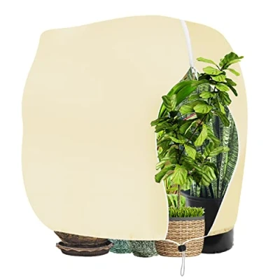 Afbeelding van Sosayet winterbescherming voor planten, 180 x 120 cm, 70 g/m², potplanten, met ritssluiting, trekkoord, scheurvast, herbruikbaar, vorstbescherming, plantenbescherming, win