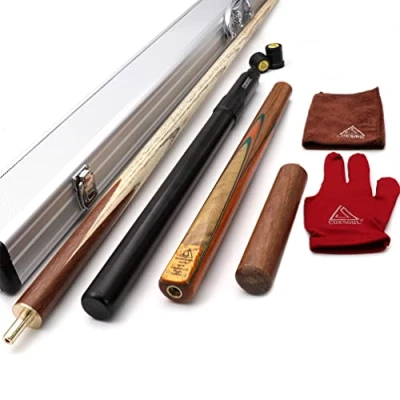 Afbeelding van CUESOUL Karella (D304) Handhandwerk, 3/4 gezamenlijke snookerkeus, met mini butt end verlengstuk, verpakt in aluminium koker