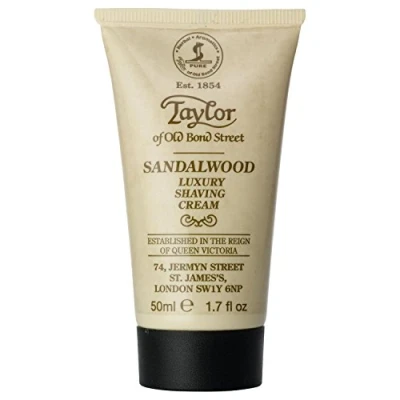 Afbeelding van Taylor of Old Bond Street Crème Shaving Cream Sandalwood Tube 50ml Voor Mannen