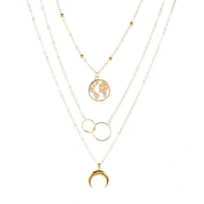 Afbeelding van Jomide Ketting Retro Maan Goudkleurig 3 delig