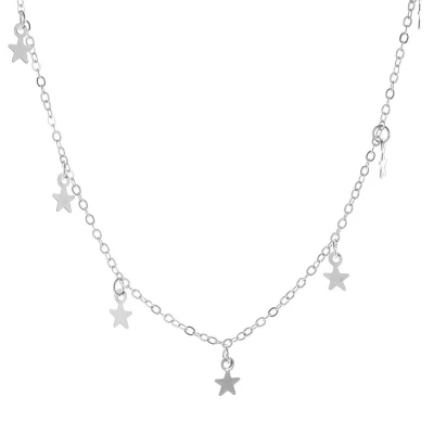 Afbeelding van Ketting Sterren Choker Collier Zilverkleurig 35 + 5 cm verstelbaar
