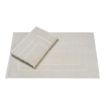 Afbeelding van Homewell Badmat 50 x 70 cm set van 2 100% katoen douchemat dubbelpak Kleur: beige