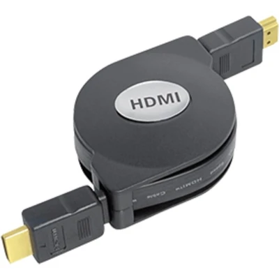 Afbeelding van Uittrekbare HDMI kabel versie 1.4 (4K 30Hz) / zwart 1 meter